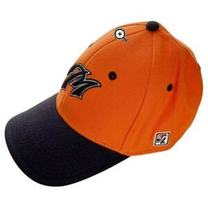 Orange Wool Blend Baseball Hat Cap NEW S Black Letter M Paw Print